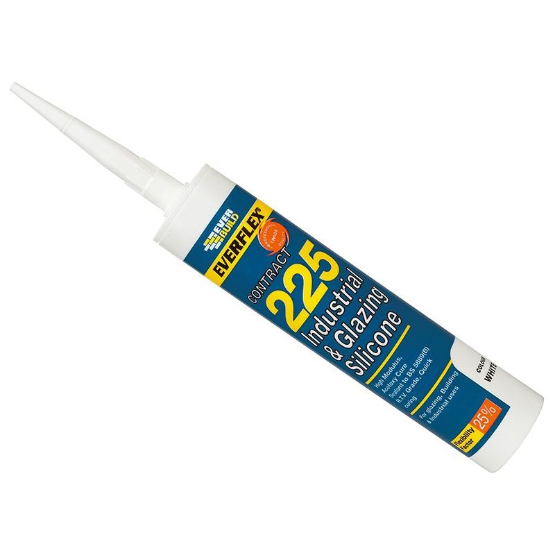 Everbuild Sika Everflex® 225 Industrial & Glazing Silicone Black 295ml Everbuild Sika - Town Tools