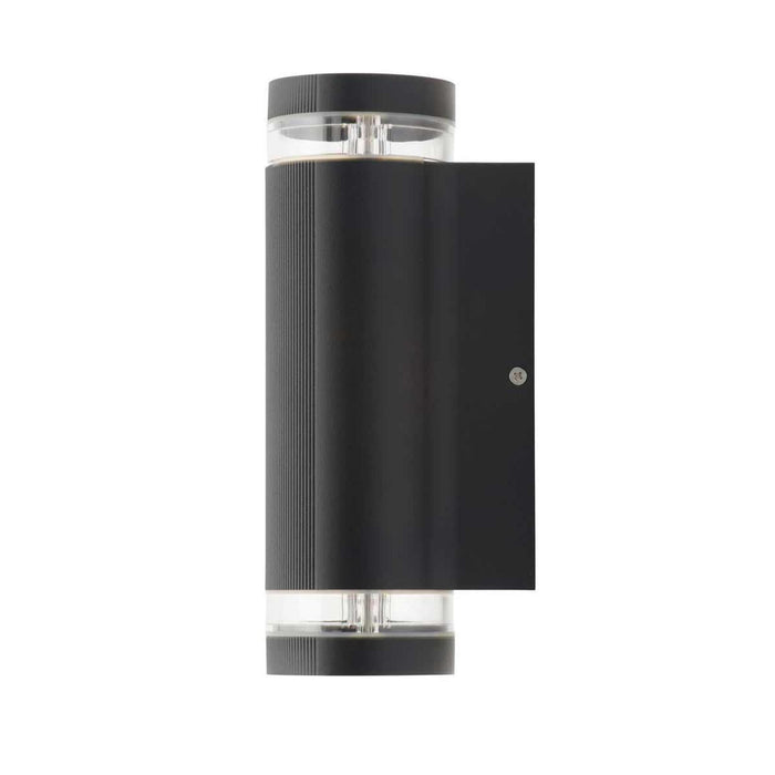 Helix LED GU10 Up/Down Wall Light with Ribbed Black Finish (2 Bulbs)