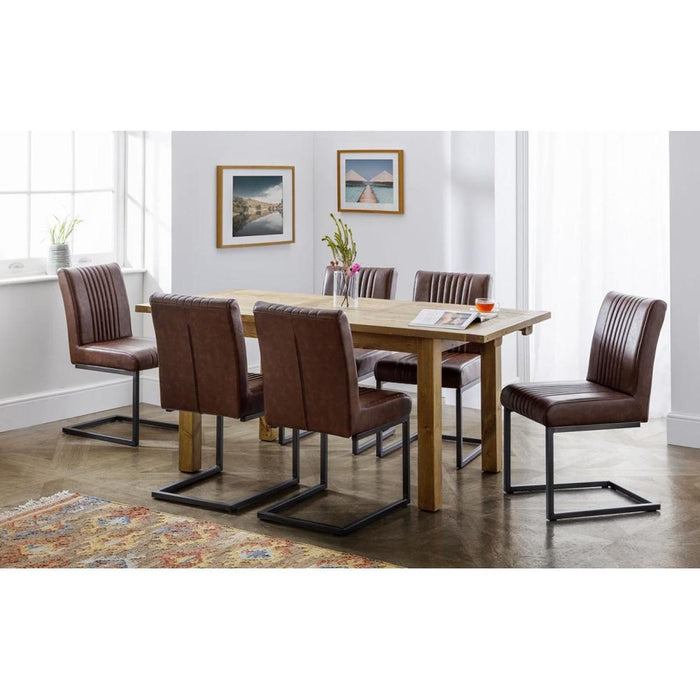 Brooklyn Dining Chair Brown Faux Leather & Gunmetal Frame