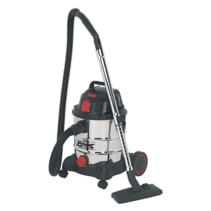 Sealey Vacuum Cleaner Industrial 20L 1400W/230V Stainless Drum Auto Start