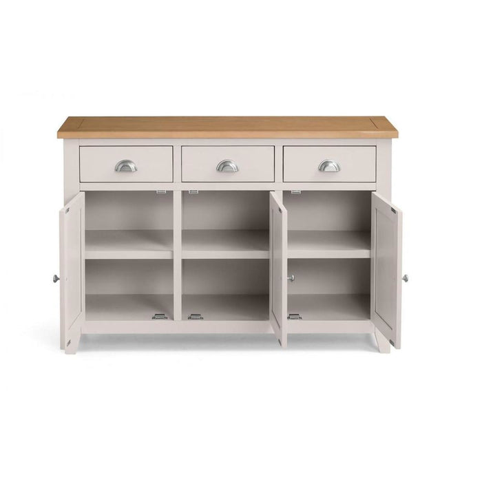 Richmond Sideboard Elephant Grey with Pale Oak Top