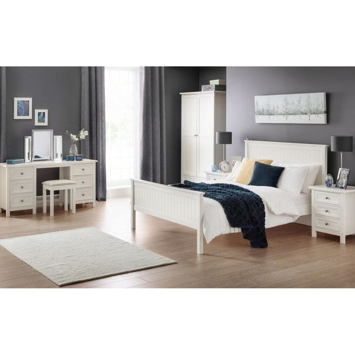 Maine 3 Drawer Bedside Unit Surf White Lacquer