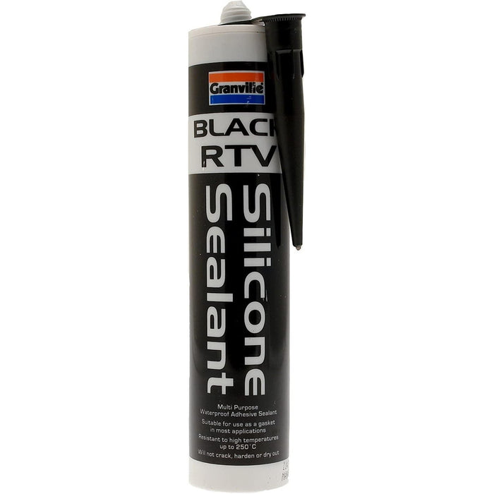 Black RTV Silicone Adhesive Sealant Waterproof Gasket Flexible HighTemp 310ml