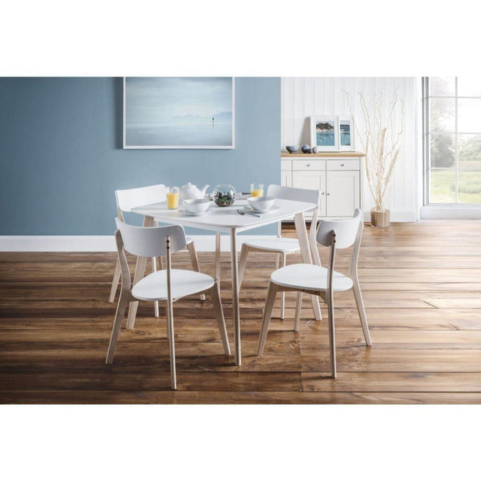 Casa Dining Table 90cm x 90cm White Top / Limed Oak Legs