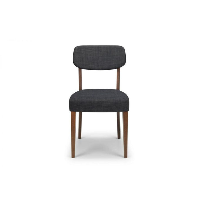 Farringdon Dining Chair Walnut Frame with Grey Linen Fabric