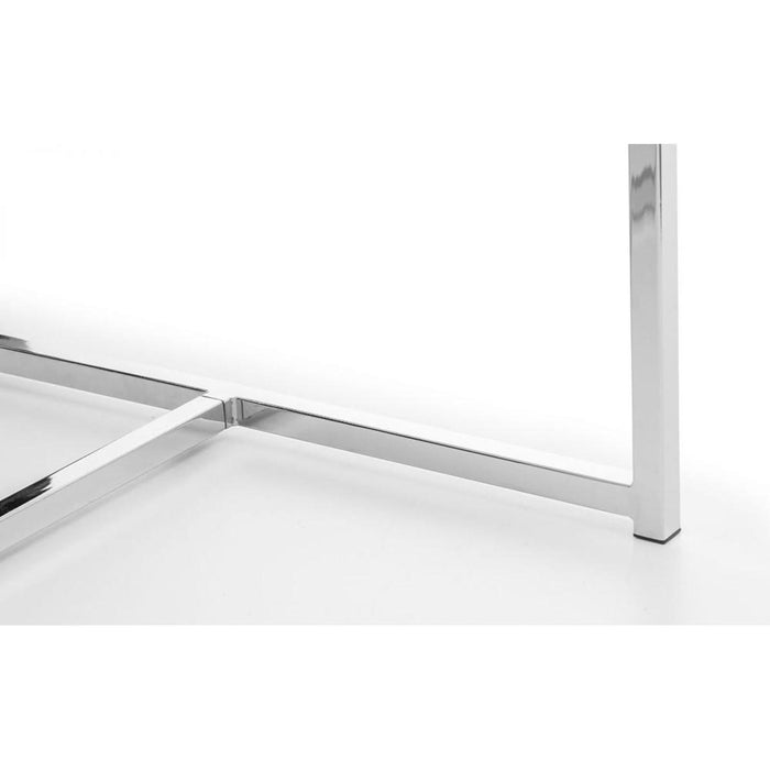 Scala White Marble Top Dining Table 80cm x 120cm Chrome Frame