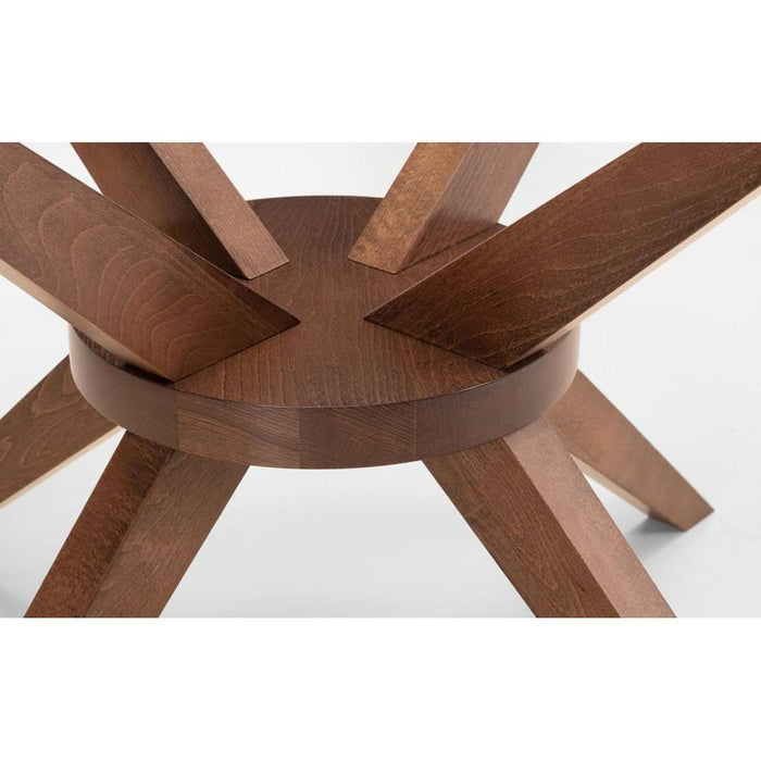 Chelsea Large Glass Top Dining Table 140cm Walnut Finish Legs