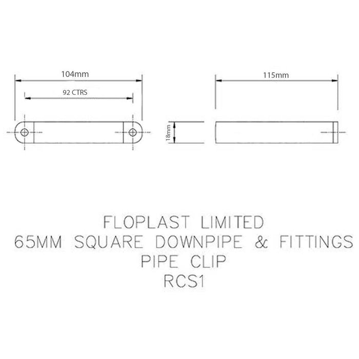 FloPlast RCS1BR Square Line Downpipe Clip in Brown 65mm