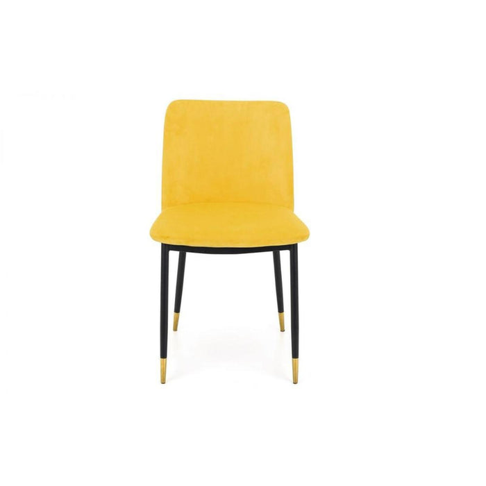 Delaunay Dining Chair Mustard Velvet with Black Legs