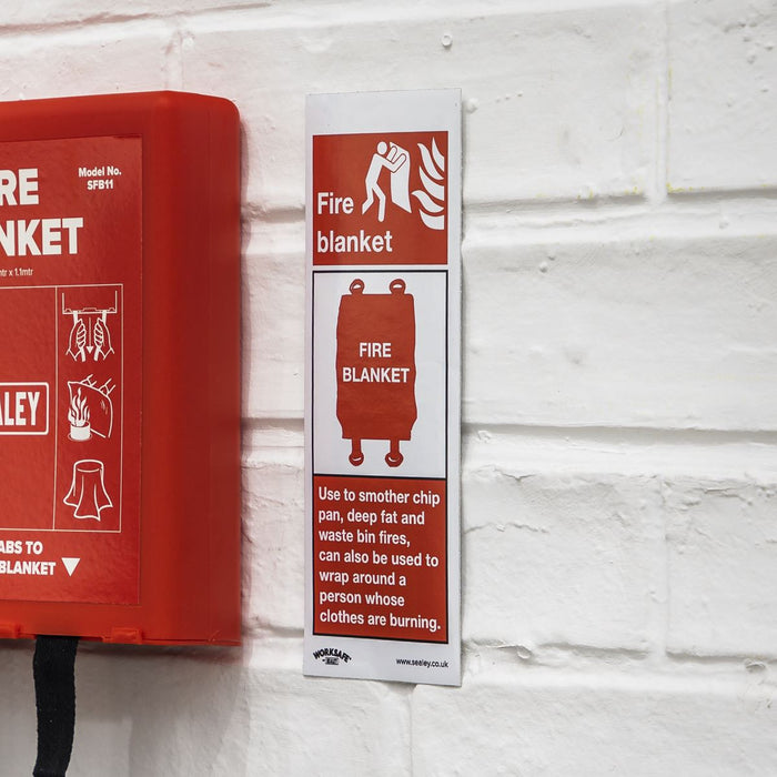 Sealey Safe Conditions Safety Sign Fire Blanket Rigid Plastic Pack of 10