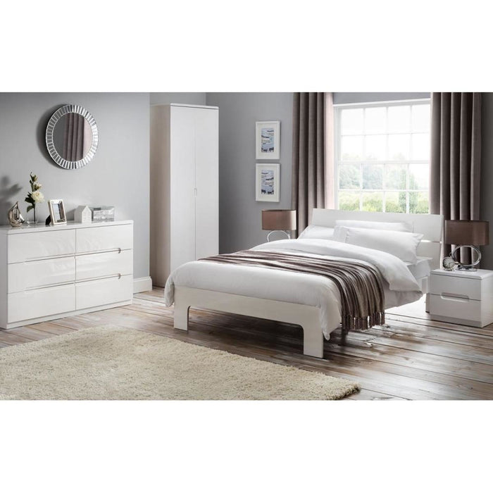 Manhattan 2 Drawer Bedside Unit White High Gloss Lacquer