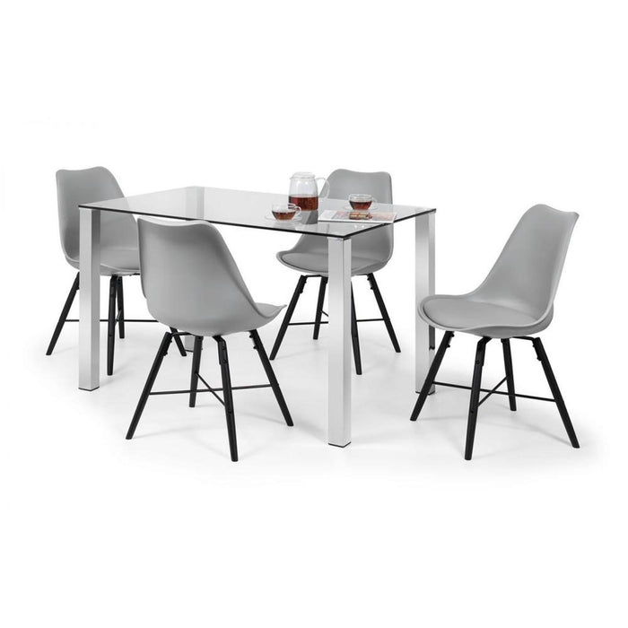 Kari Dining Chair Grey Seat & Black Legs
