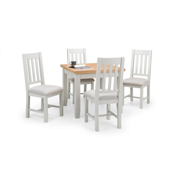 Richmond Flip-top Dining Table 90-180cm Elephant Grey with Oak Top