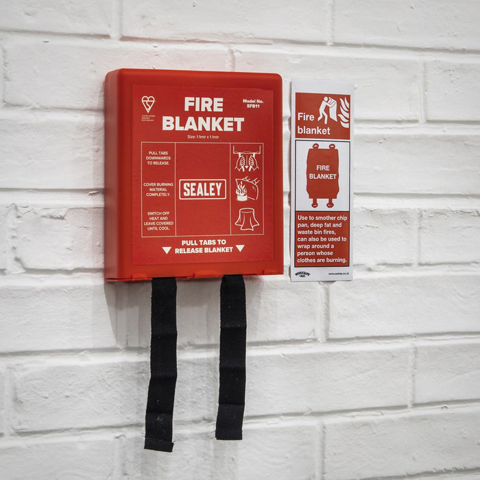 Sealey Safe Conditions Safety Sign Fire Blanket Rigid Plastic Pack of 10