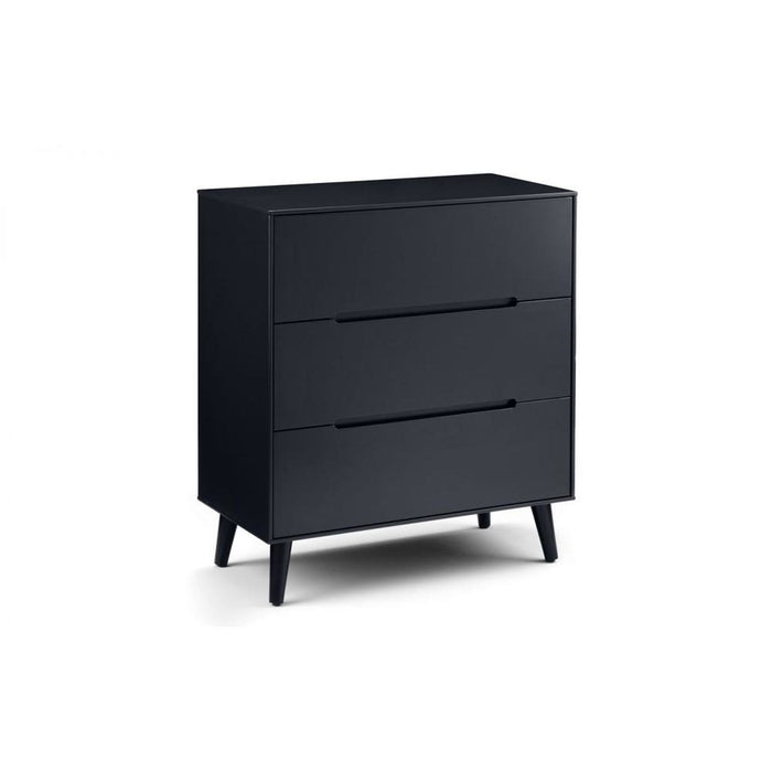 Alicia 3 Drawer Chest Anthracite / Black