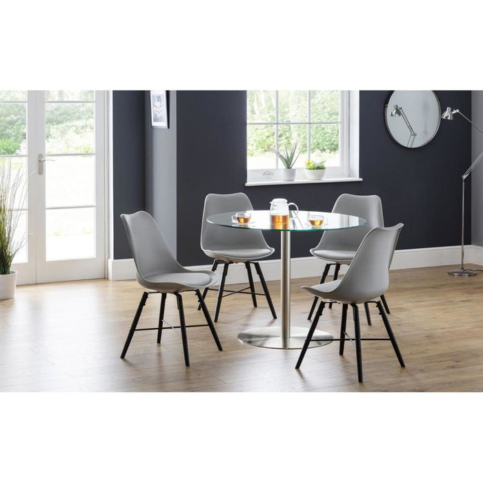 Kari Dining Chair Grey Seat & Black Legs