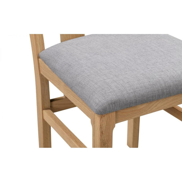 Cotswold Dining Chair Oak with Grey Linen Seat Pad