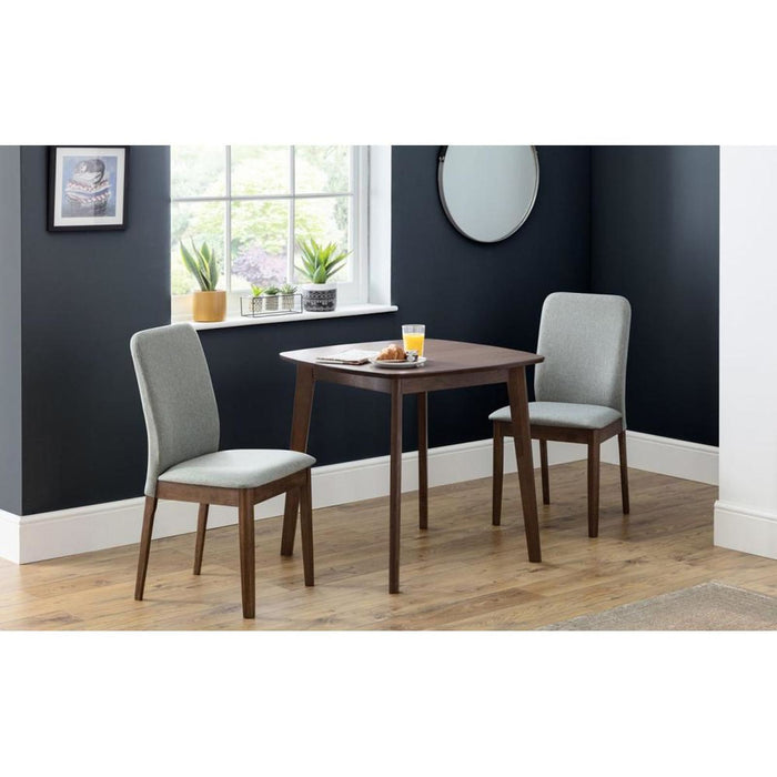 Lennox Square Dining Table 80cm Walnut Effect Finish