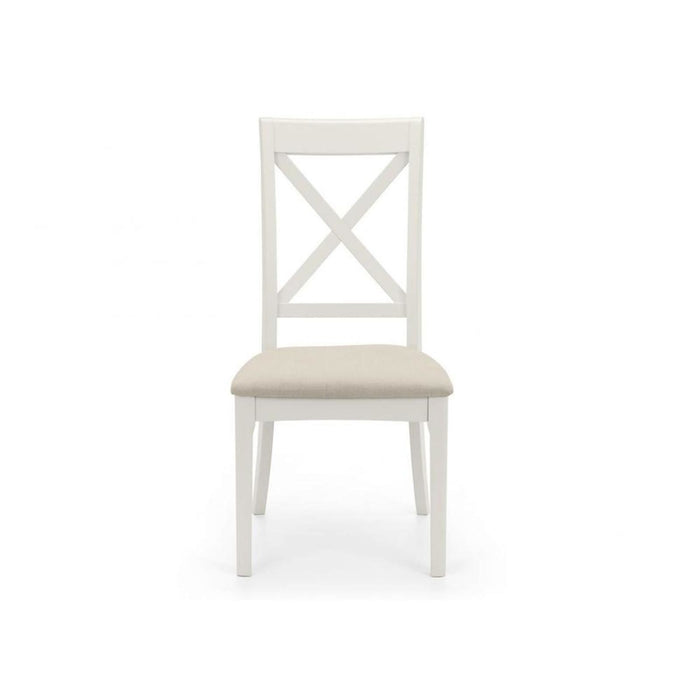 Provence Dining Chair Ivory Seat Pad on Grey Lacquered Frame