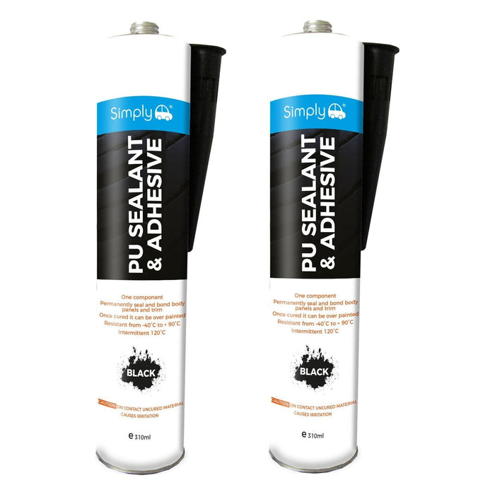 2 x Black PU Sealant Bonding Adhesive Glue Car Seam Sealer Sealant Body 310ml