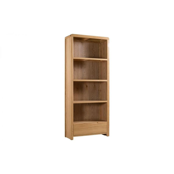 Curve Tall Bookcase Solid Oak & Real Oak Veneers