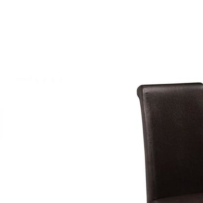Cuba Dining Chair Brown Faux Leather & Oak Effect Legs