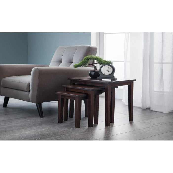 Cleo Nest of 3 Tables - Mahogany Stain Finish