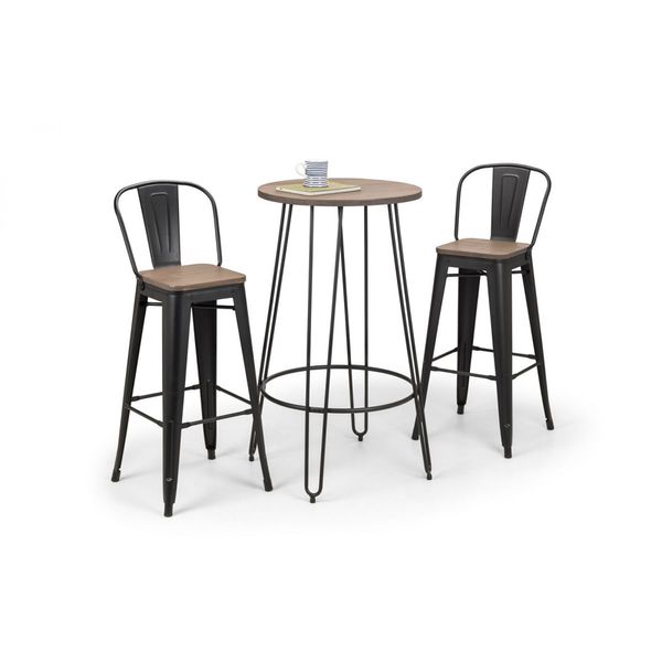 Grafton Bar Stool Solid Mocha Elm & Powder Coated Steel