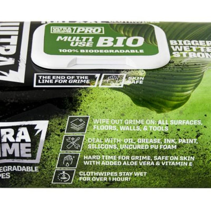 Ultra Grime Pro Bio Cloth Wipes 100 Pack