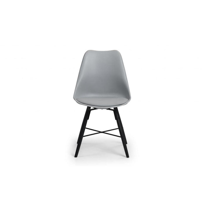 Kari Dining Chair Grey Seat & Black Legs