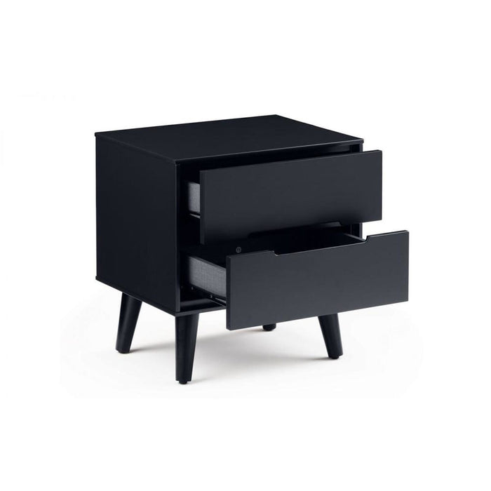 Alicia 2 Drawer Bedside Cabinet Anthracite / Black