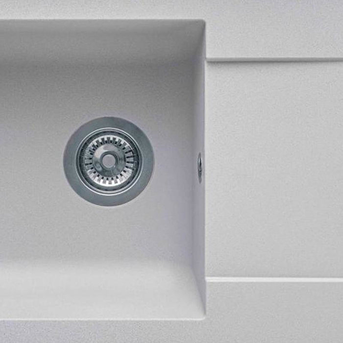 AG Single Kitchen Sink Platinum with Overflow and Waste Fitting
