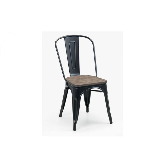 Grafton Chair Solid Mocha Elm & Powder Coated Steel