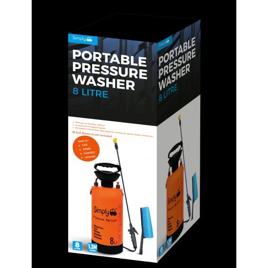 8L Portable Pressure Washer – Hand Pump Action Garden Power Sprayer Water Manual