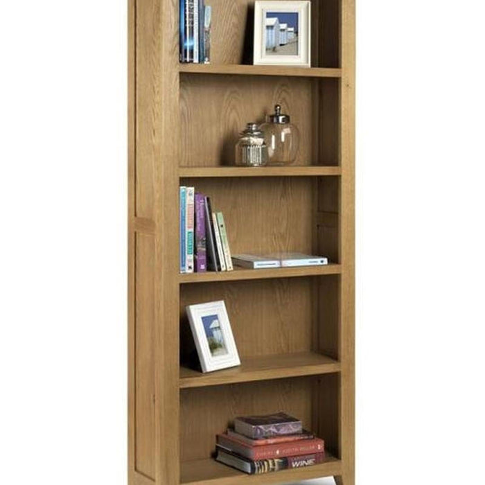 Astoria Tall Bookcase 5 Shelves Waxed Oak Finish