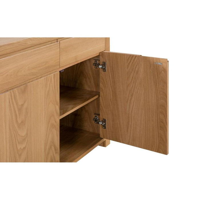 Curve Sideboard with 3 Drawers & Doors Solid Oak & Real Oak Veneers