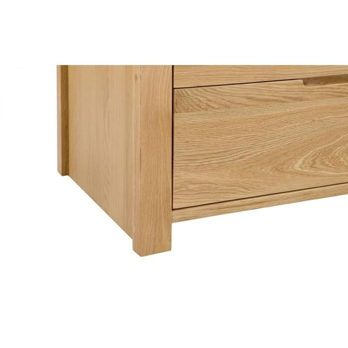 Curve Combination Wardrobe 2 Door, 1 Drawer Waxed Oak Finish