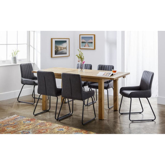 Soho Dining Chair Black Faux Leather on Black Metal Frame
