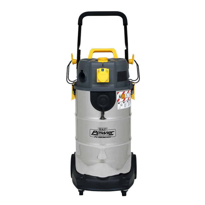Sealey Vacuum Cleaner Industrial Dust-Free Wet/Dry 38L 1100W/110V Stainless Stee