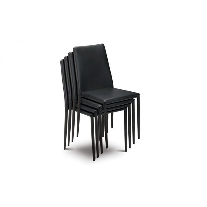 Jazz Stacking Chair Slate Grey Linen Fabric on Steel Frame