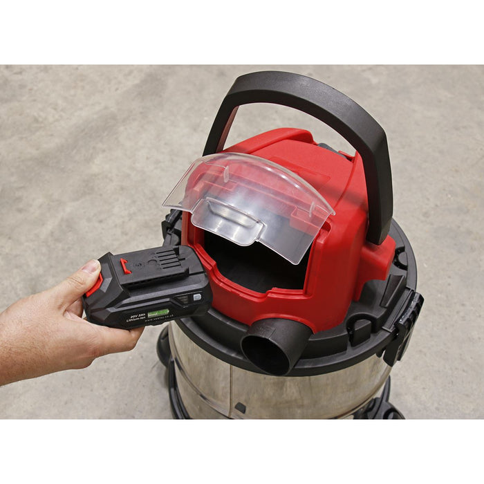 Sealey Vacuum Cleaner Cordless Wet & Dry 20L 20V SV20 Series Body Only