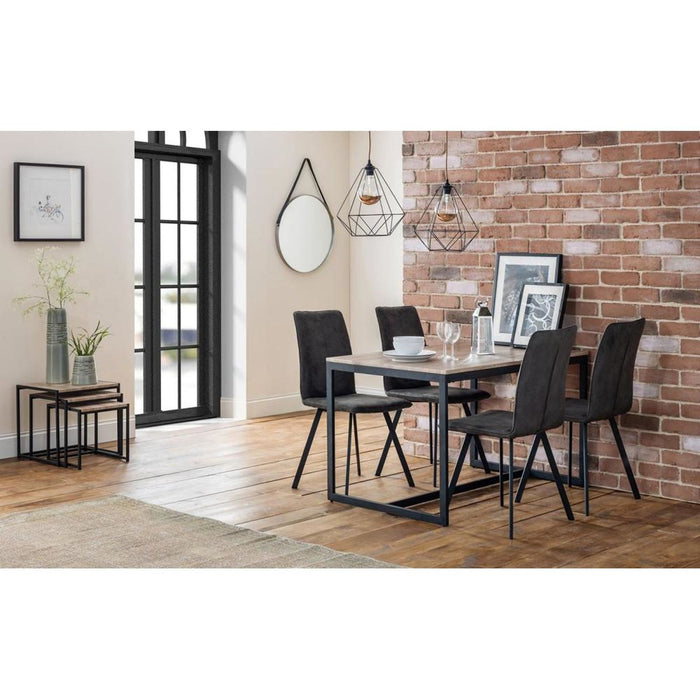 Tribeca Dining Table Sonoma Oak Effect Top on Black Frame