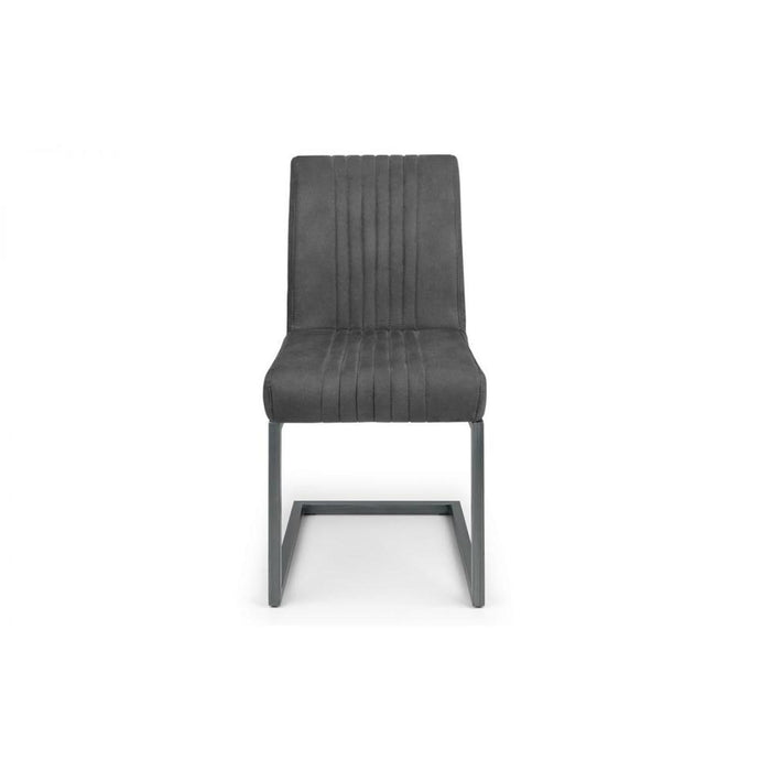 Brooklyn Dining Chair Charcoal Grey Suade & Gunmetal Frame