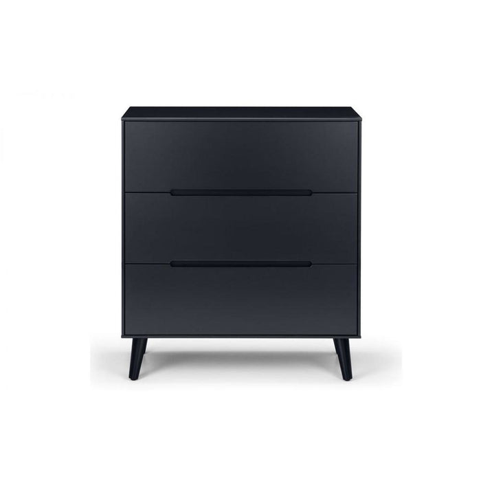 Alicia 3 Drawer Chest Anthracite / Black