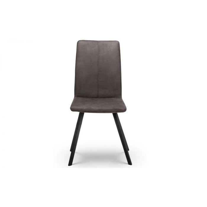 Monroe Dining Chair Charcoal Grey Suede on Black Legs