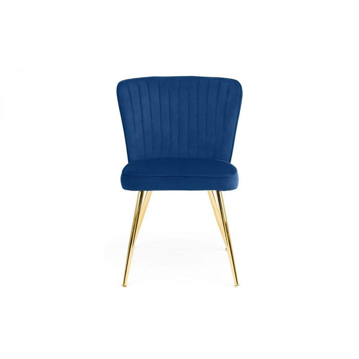 Cannes Dining Chair Blue Velvet & Gold Coloured Legs