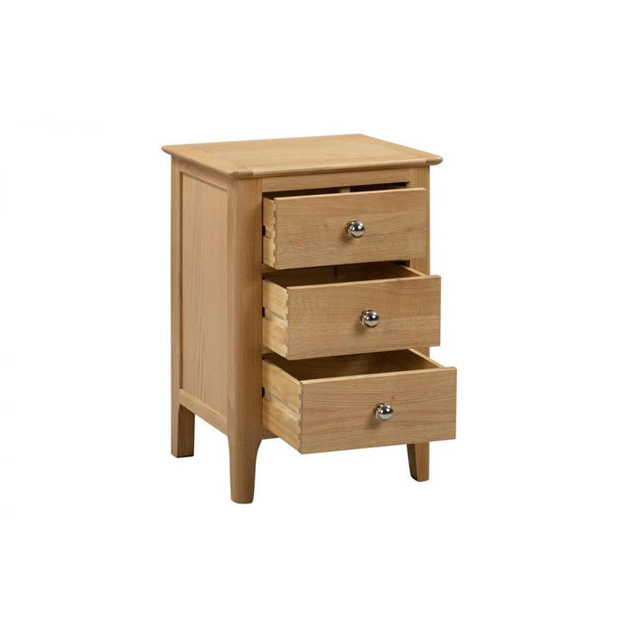 Cotswold 3 Drawer Bedside Unit Solid Oak & Real Oak Veneers
