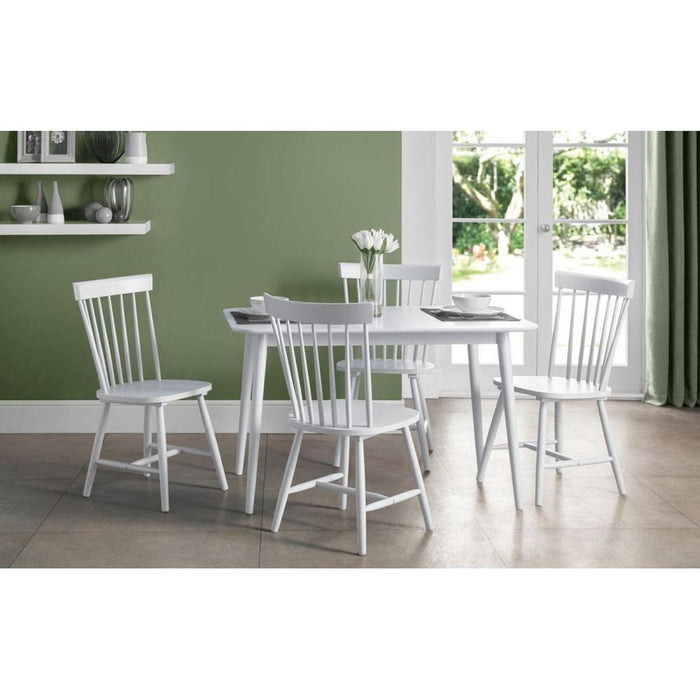 Torino White Chair Retro Style Tapered Legs