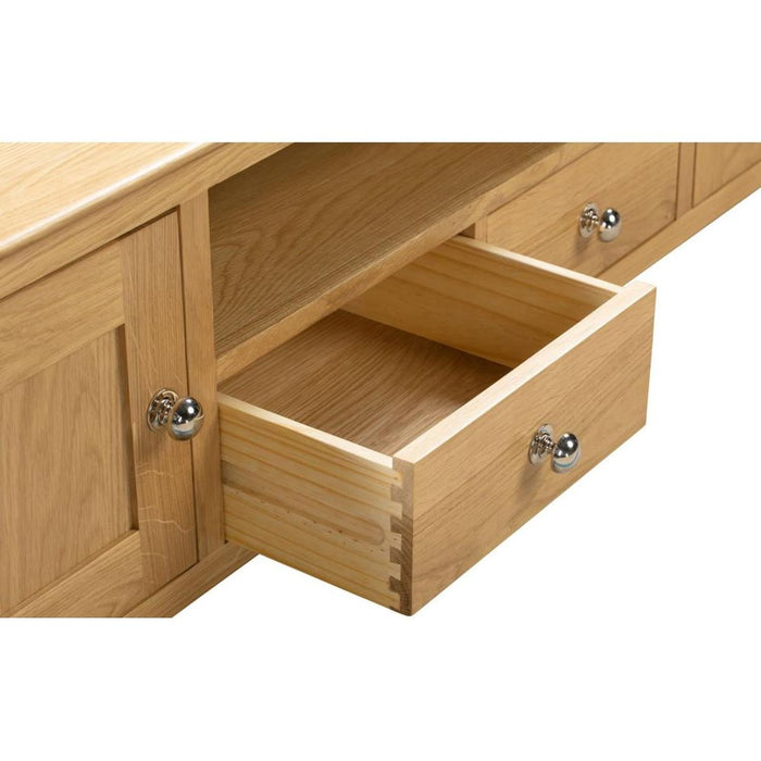 Cotswold Widescreen TV Unit Solid Oak & Real Oak Veneers