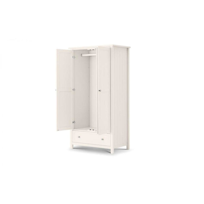 Maine 2 Door 1 Drawer Combination Wardrobe Surf White Lacquer